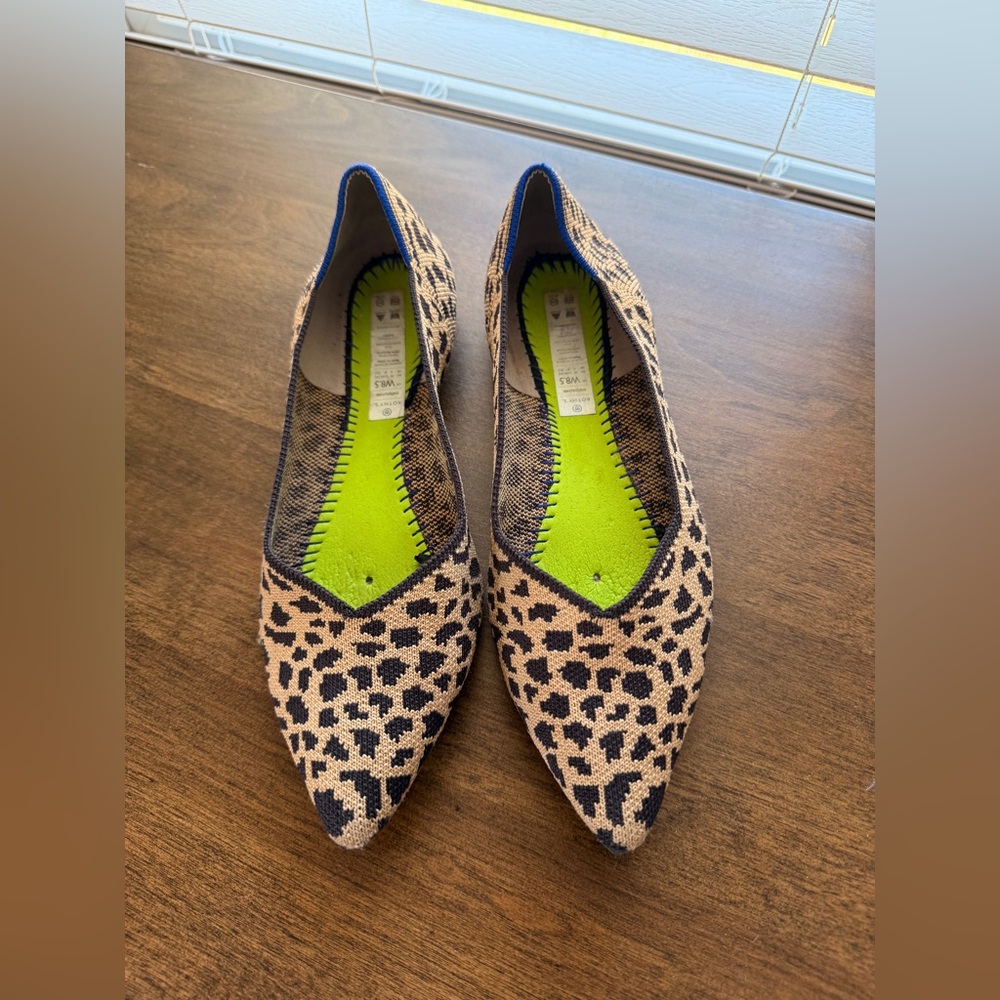 Rothy’s The Point Leopard Print Flats Wm 8.5 – Sustainable Knit, Washable Shoes - Picture 3 of 5